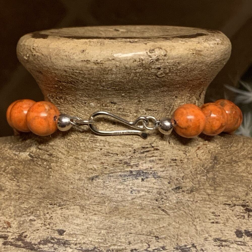 Jay King Necklace & Pendant Sterling Silver & Orange Jasper Necklace w/ Multi st - Picture 11 of 11